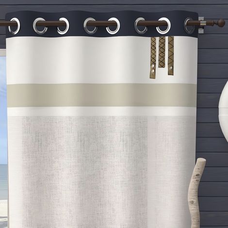 Voile à oeillets en coton 135x250 cm ESPRIT MARIN, par Soleil d'Ocre (1/2)