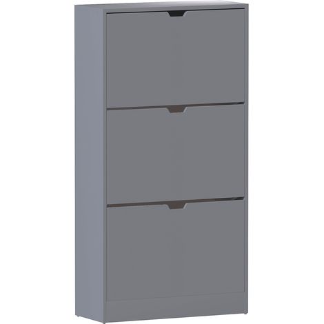 3 Drawer Shoe Cabinet Hallway Storage Cupboard Stand, 100% FSC, Grey