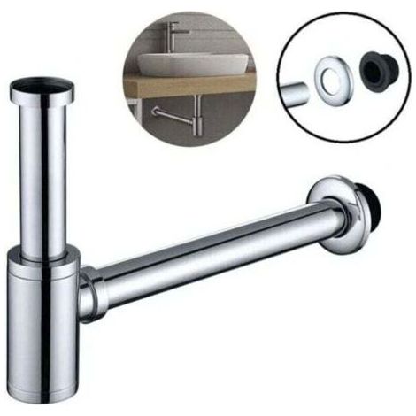 Siphon de Lavabo en Acier Inox Siphon pour vasque et lavabo hauteur réglable Set de Siphon G1-1-4\ (1/4)