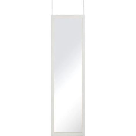 Espejo blanco decorado para colgar en una puerta o pared, 126 cm. (1/5)