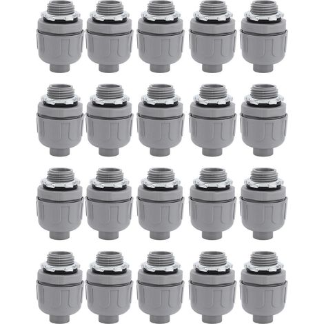 Ortviai Lot de 20 raccords étanches pour conduit électrique non métallique, 3/4 NPT, nylon, pour usage domestique et extérieur