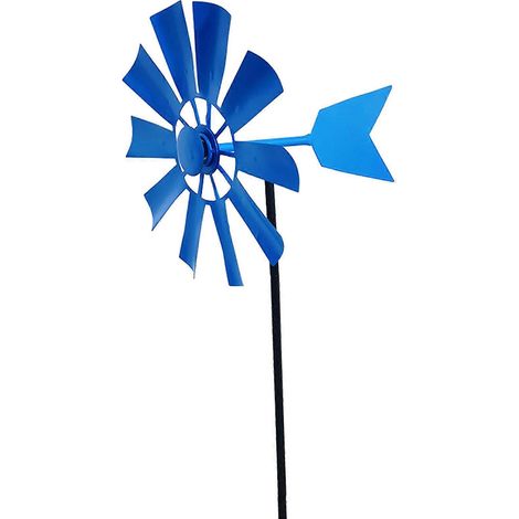 Rotierende Windmühle aus Schmiedeeisen, metallenes Landschaftsornament für den Außenbereich, Garten, Rasen, Wetterfahnen-Dekoration.