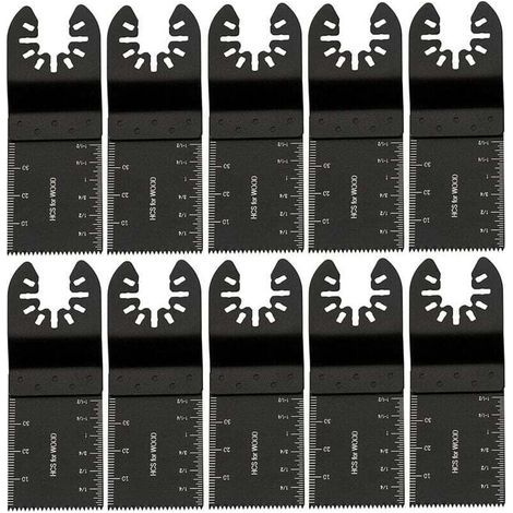 Lames oscillantes multi-usages Ulisem 34 mm, outils multifonctions en acier carbone pour le sciage, la découpe, le grattage, le façonnage, le polissage et l\\'élimination des joints (10 pièces) (1/4)