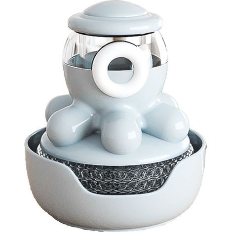 Brosse de nettoyage pour remplissage de liquide à poussoir en forme de pieuvre, brosse cuisine avec réservoir intégré (1/5)