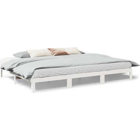 Maison Exclusive - Estructura de cama familiar sin colchón blanco