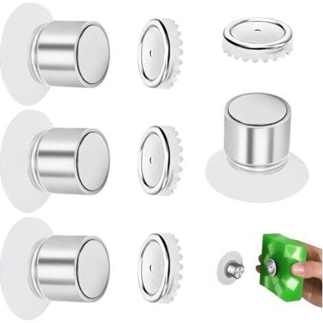 Set of 4 Magnetic Soap Holders with Suction Cup, Magnetic Holder for Solid Soap, Drill-Free Installation Hy (1/5)