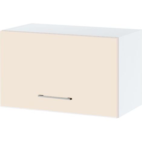 Meuble haut SLIM de cuisine Lovia Vanille Mat 1 porte relevable L 60 cm (1/2)
