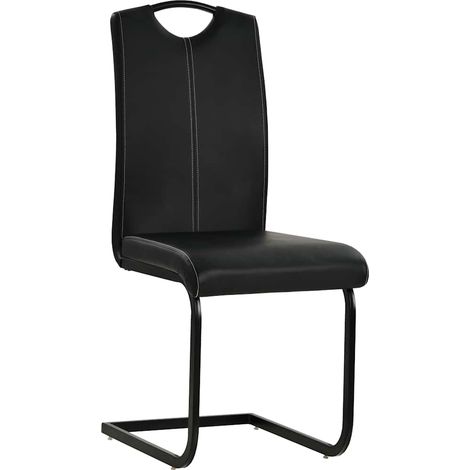 Maison Exclusive - Freischwinger 2 Stk. Schwarz Kunstleder (1/5)