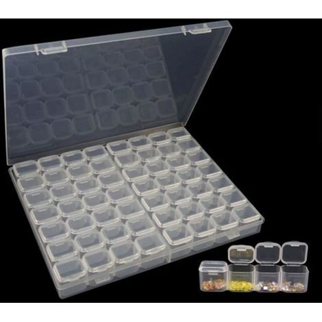 Boîte de rangement pour 56 grilles de bricolage diamant peinture strass transparent en plastique
