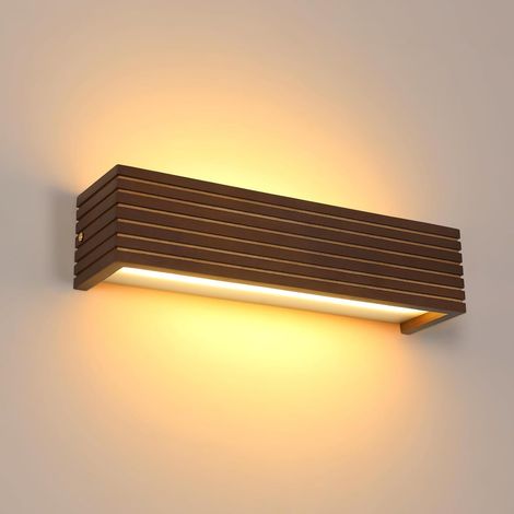 1 Applique Murale Bois, 18W LED 3000K, Design Minimaliste, Lumière Chaude, Pour Salon Chambre Couloir