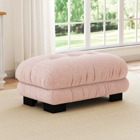 Rosa Polsterhocker aus Stoff 112 x 68 x 52 cm OKWISH (1/5)