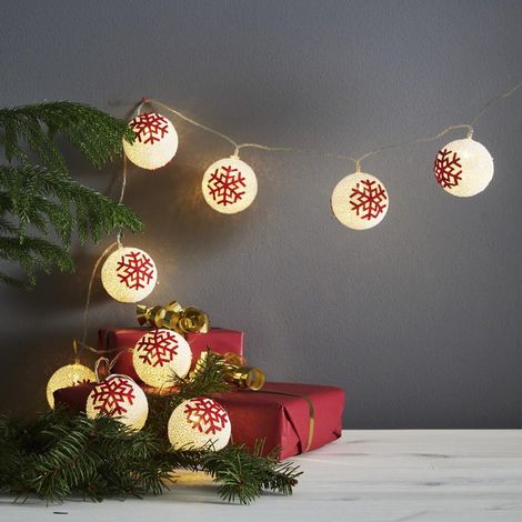LED-Lichterkette "Ornament", w/w LED, Batt,. Timer (1/3)