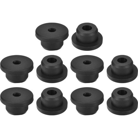18Pcs Passe-fils En Caoutchouc 17mm Trou De Perçage, 8mm ID Trou Passe-fils Chapeau Noir En Silicone Caoutchouc Bouchon De Trou Joint Pour Câblage, Automotive (1/5)