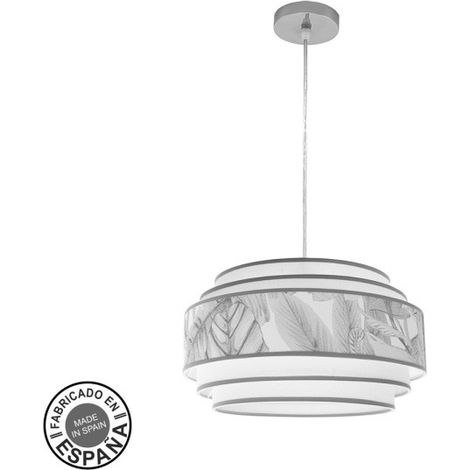 ABRILA  Colgante Modelo Camerun Gris 1 Luz Con Pantalla