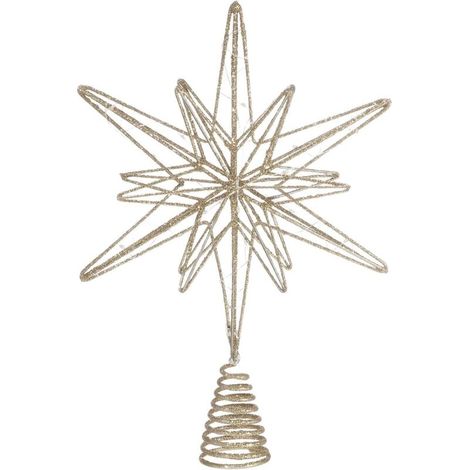 Weihnachtsstern-Baumspitze, Baumschmuck für Weihnachtsbaum, Weihnachtsdekoration für Zuhause und Partys (Champagner) (1/5)