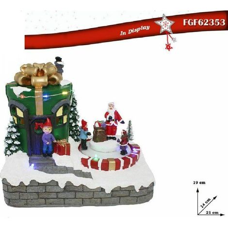 TrAdE Shop Traesio - Giostrina Con Luci Movimento Musica Decorazione Natale Natalizia 21x19x14cm 2353 -