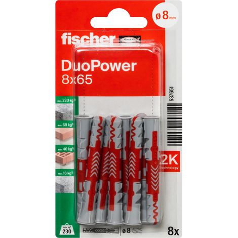Fischer 537651 DuoPower 8 x 65 K NV Dübel 65 mm 8 mm 1 Set (1/5)