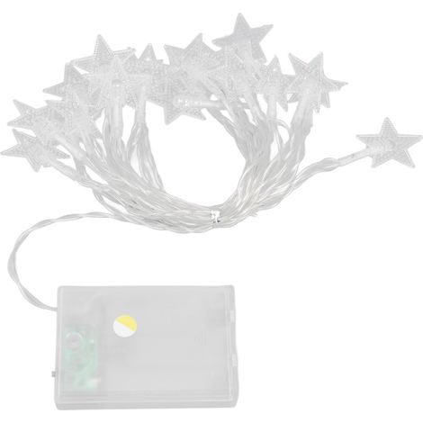 Guirlande lumineuse décorative d'intérieur en forme d'étoile, 20 perles LED, 3 mètres, lumière chaude, idéale pour la chambre ou le salon. (1/5)