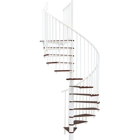 Minka Spindeltreppe Switch 36 - 295cm Geschosshöhe Walnuss Weiß 160cm Durchmesser