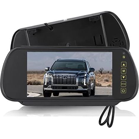 Rétroviseur de voiture, compatible avec une caméra de recul, écran LCD 7 pouces durable avec réglage automatique de la luminosité. (1/5)