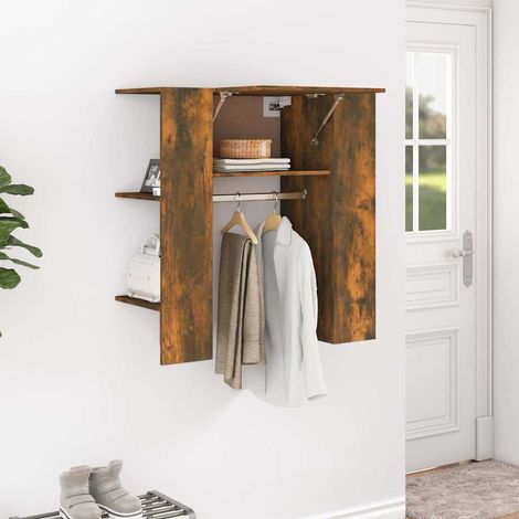 vidaXL Hallway Cabinet Smoked Oak 97,5x37x99 cm Engineered Wood (1/5)