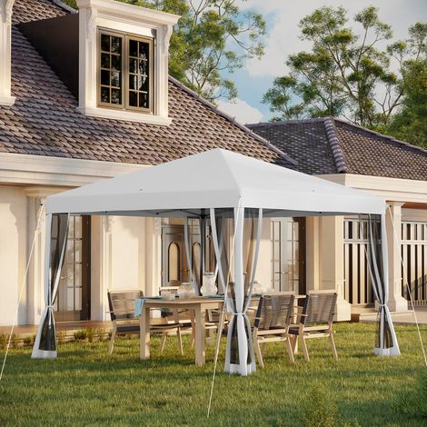 Tonnelle pop-up Barnum Pliant Style Colonial 3 x 3 m 4 moustiquaires + Sac de Transport crème (1/5)