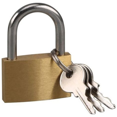 Candado con llave, candado para equipaje - Candado con llave para taquilla, candado con llave para armario - Candado pequeño, acero muy resistente - 30 mm (1/5)
