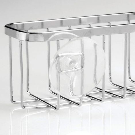 Panier organisateur d'aspiration d'évier de cuisine en acier inoxydable, support d'aspiration d'évier de cuisine pour éponges, é (1/4)