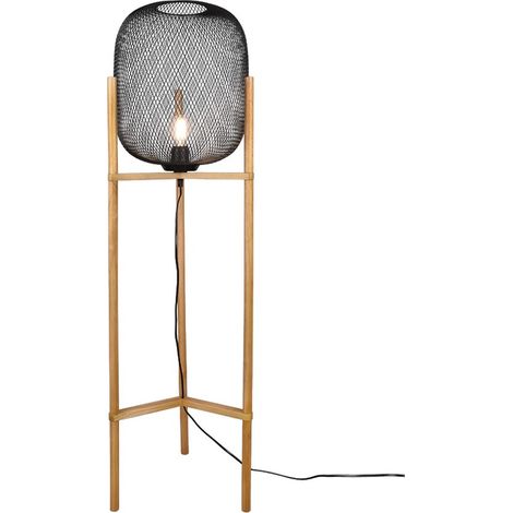 Lampadaire Led métal et bois culot E27 - Trio - Calimero (1/4)