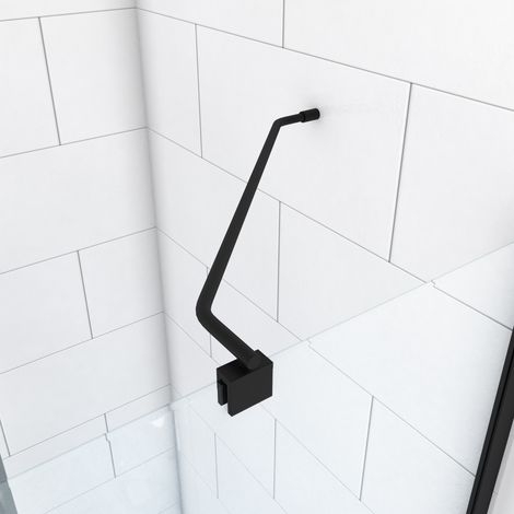 barre de fixation d'angle noir mat pour douche a l'italienne - barre de fixation murale d'angle (1/4)