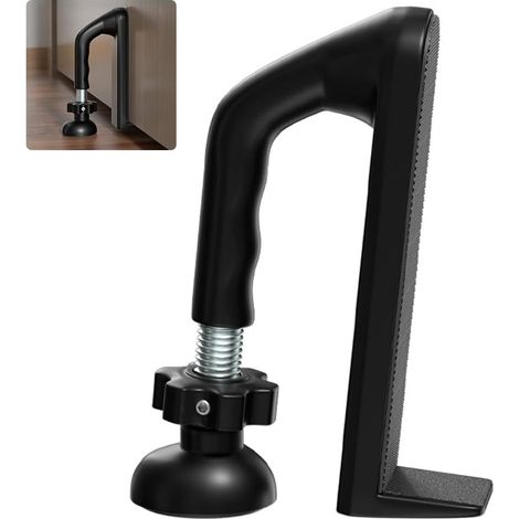 (noir)Bloque-porte portable, anti-effraction, dispositif de sécurité portable, anti-effraction, double protection réglable, dispositif de sécurité pour la maison, l'hôtel, les voyages