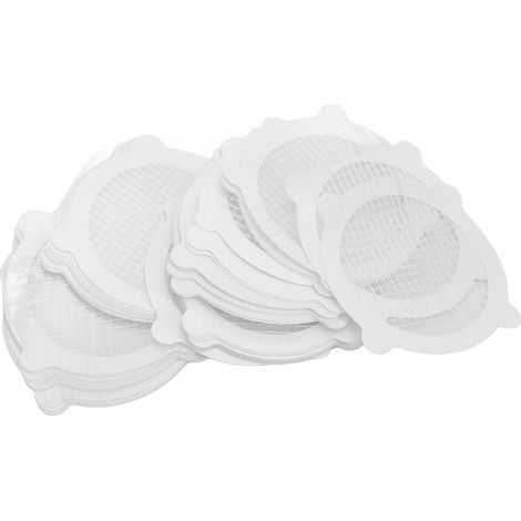50 pièces autocollants bonde de sol jetables maille fibre de verre 12 cm attrape-cheveux salle de bain douche baignoire évier cuisine (1/5)