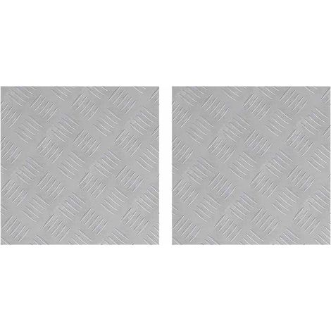 Nez de marche Carré 2 pcs Argenté 40 x 40 cm Aluminium (1/5)