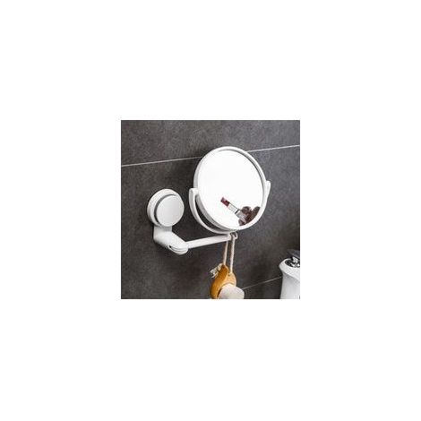 Miroir Mural à Ventouse, Miroir Grossissant 360° pour Maquillage et Bureau, Facile à Installer dans la Salle de Bain (1/5)