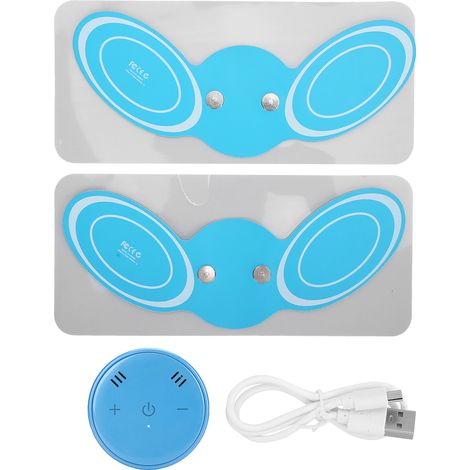 Mini Masseur de cou électrique à batterie, soulagement fatigue, pulsation cervicale, patch autocollant bleu (1/5)