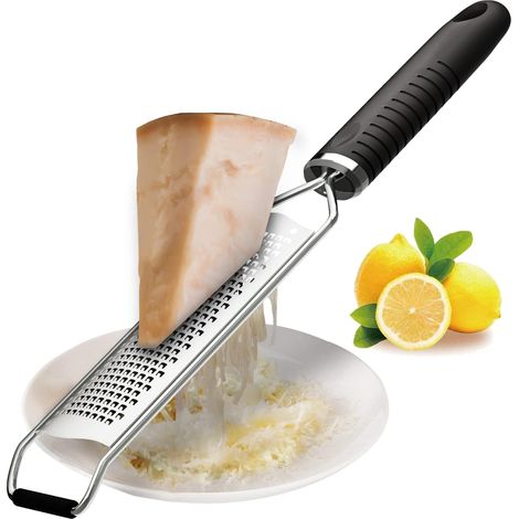 Rappe a Fromage Manuelle&Zesteur Agrumes Râpe à zesteur Premium Classic Tranchant Acier Inoxydable, idéale pour Parmesan, Le Fromage à pâte Dur, Le Gingembre, Le Chocolat, la Muscade et la Truffe