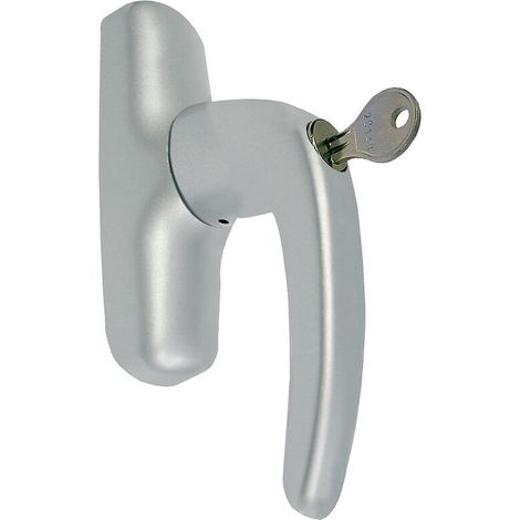 Fapim – Crémone à clé Néfer 1 fourche 84-104 mm – Aluminium gris – Pour oscillo-battant inversé – Livrée avec clé et vis de fixation