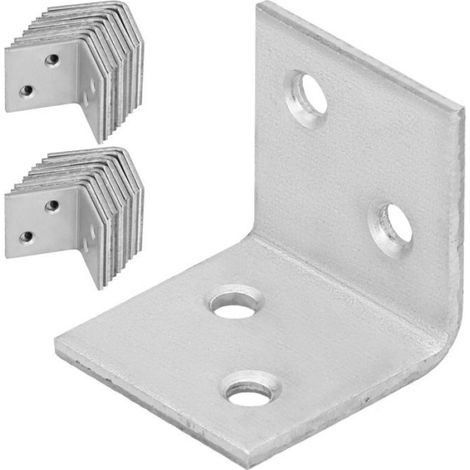 Angle De Charpentier - Acier Galvanisé - 25 X 25 X 25 Mm - Pour Assemblage Bois Métal Béton - 25 Pièces (1/5)
