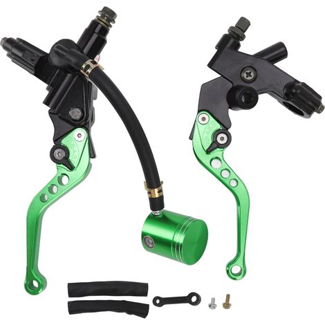 Levier de pompe de frein et d'embrayage universel, 1 paire, en alliage d'aluminium, accessoires de moto de remplacement pour Suzuki vert (1/5)