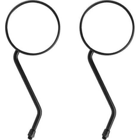 Paar universelle Rückspiegel für Motorräder, 10-mm-Gewinde, schwarz, abgerundet - Crezuo