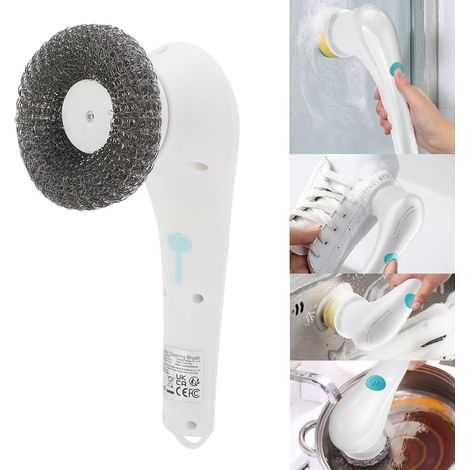 Frottage Électrique Rotatif Nettoyeur sans Fil Mano avec 5 Brosses pour Cuisine Douche Fenêtre (1/5)
