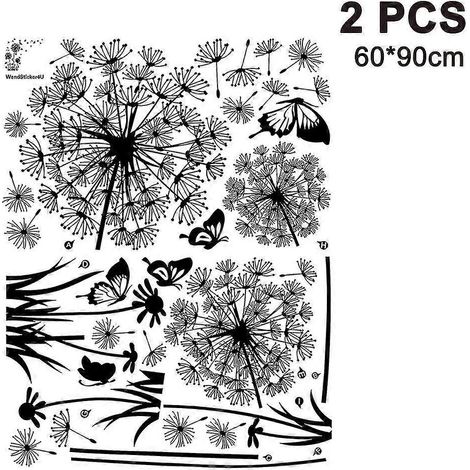 Sticker mural Pissenlits noirs 60 x 90 cm Vol au vent, pour chambre (1/5)