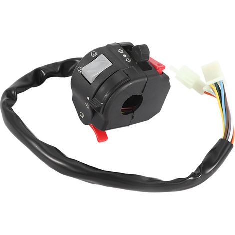 Kit interrupteur guidon moto 22 mm noir universel phare clignotant bouton klaxon (1/5)