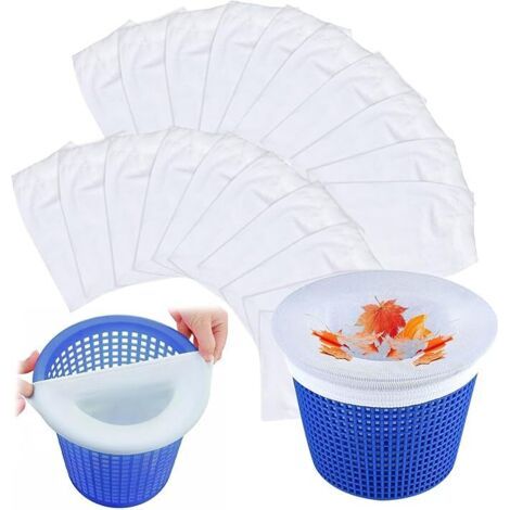 20 Pièces Chaussette Skimmer Piscine, Réutilisable Chaussettes Filtre Piscine, Pool Skimmer Socks, Accessoires de Piscine pour Écumoire