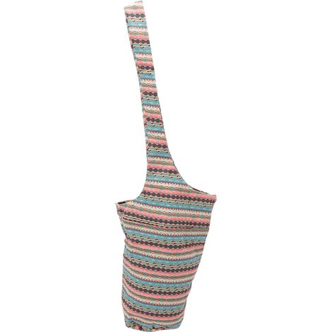 Sac de rangement pour tapis de yoga en toile, finitions soignées, sac de rangement portable réutilisable monobloc, bandoulière, couleurs chaudes (1/5)