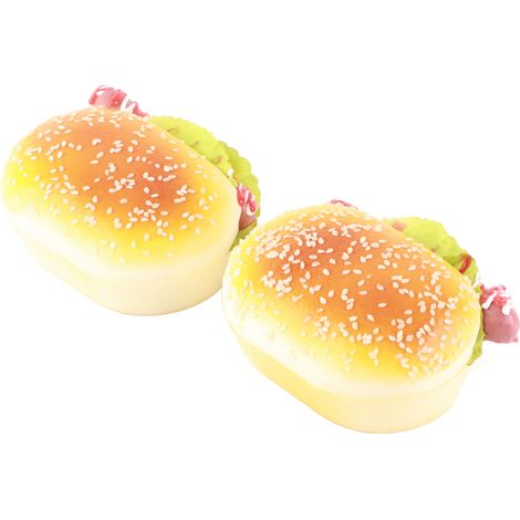 Lot de 2 autocollants magnétiques pour réfrigérateur, motif hamburger au bacon et hamburger au jambon. (1/5)