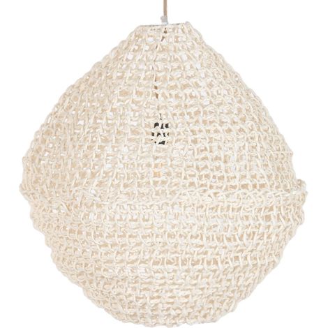 Lampara Techo Fibra 60X60X66 Trenzado Crudo (1/5)