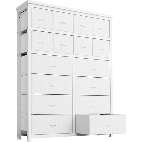 Kommode mit 16 Stoffschubladen, Sideboard für Schlafzimmer, Büro, Küche, Rosa (1/5)