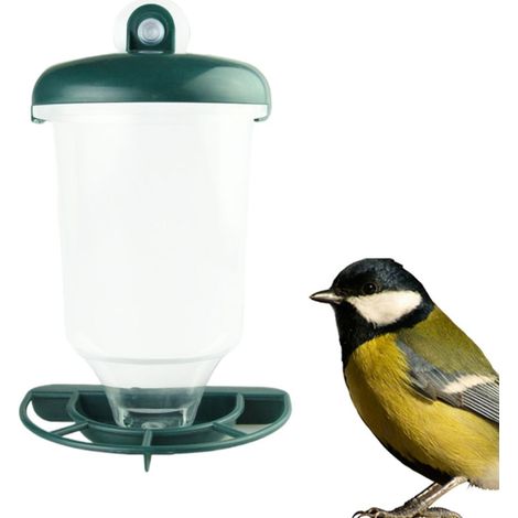 1 mangeoire pour oiseaux sauvages, résistante aux intempéries, distributeur automatique de nourriture en polypropylène, idéale pour jardin et balcon