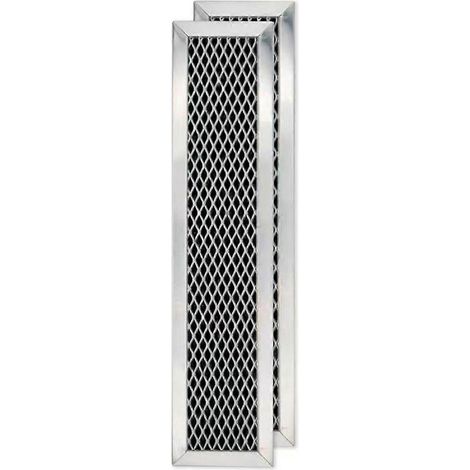Lot de 2 filtres à charbon de rechange pour micro-ondes GE JX81L WB02X11550filtre à air au charbon pour cuisinenoir et argent (1/5)